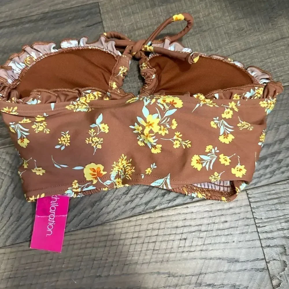 Target Xhilaration Smocked Ruffle Bandeau Bikini Top - Xhilaration Size XS NWT